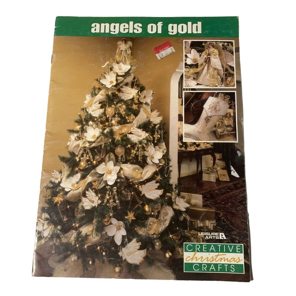 vintage craft book Leisure Arts Angels of Gold Christmas Scherenshnitte decor